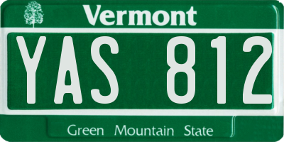 VT license plate YAS812