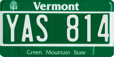 VT license plate YAS814