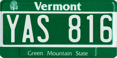 VT license plate YAS816