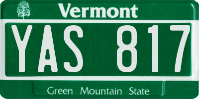VT license plate YAS817