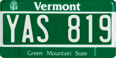 VT license plate YAS819