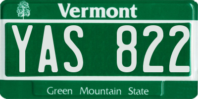 VT license plate YAS822