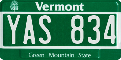 VT license plate YAS834