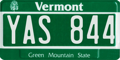 VT license plate YAS844