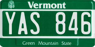 VT license plate YAS846