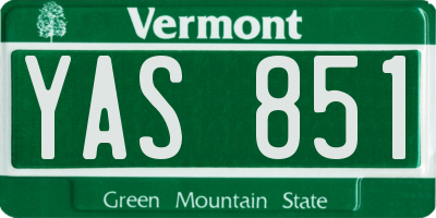 VT license plate YAS851