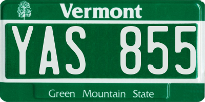 VT license plate YAS855