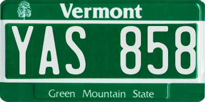 VT license plate YAS858