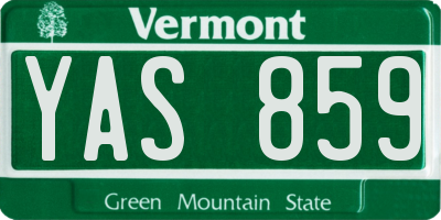 VT license plate YAS859