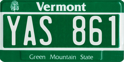 VT license plate YAS861