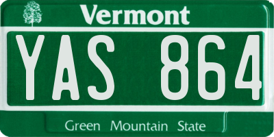 VT license plate YAS864
