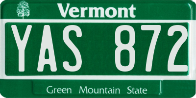 VT license plate YAS872