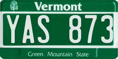 VT license plate YAS873