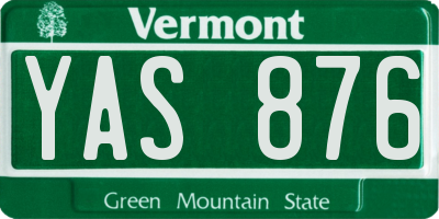 VT license plate YAS876