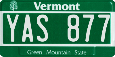 VT license plate YAS877