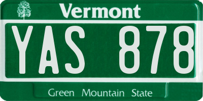VT license plate YAS878