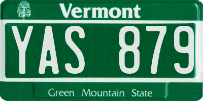 VT license plate YAS879