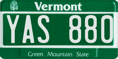 VT license plate YAS880