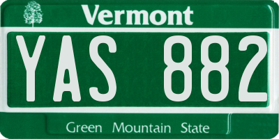VT license plate YAS882