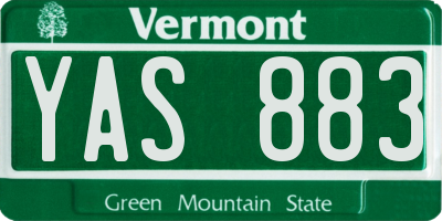 VT license plate YAS883