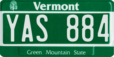 VT license plate YAS884