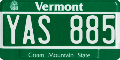 VT license plate YAS885