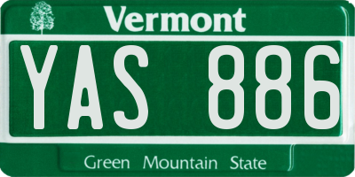 VT license plate YAS886