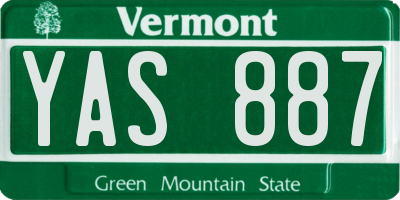VT license plate YAS887