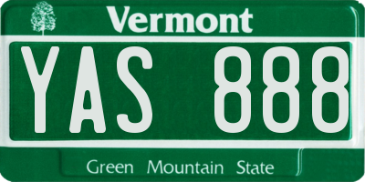 VT license plate YAS888