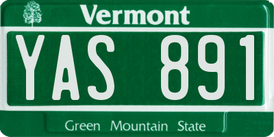 VT license plate YAS891