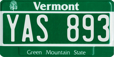 VT license plate YAS893