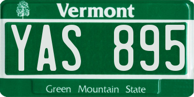 VT license plate YAS895