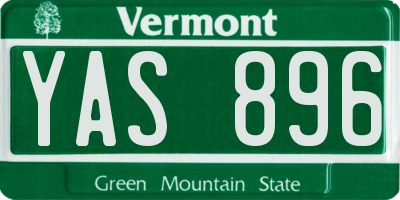 VT license plate YAS896