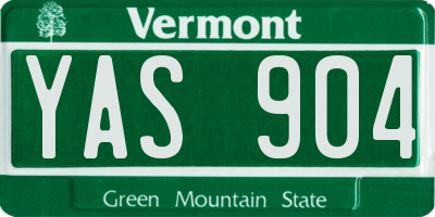 VT license plate YAS904