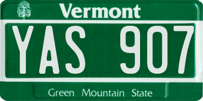 VT license plate YAS907