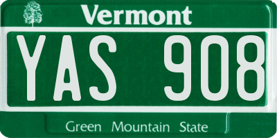 VT license plate YAS908