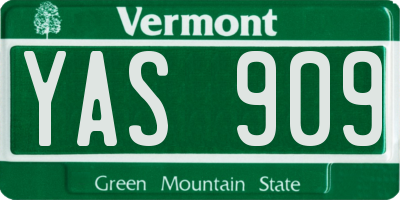 VT license plate YAS909