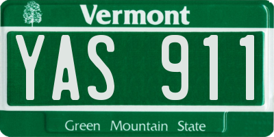 VT license plate YAS911