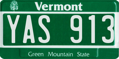 VT license plate YAS913