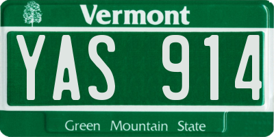VT license plate YAS914