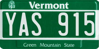 VT license plate YAS915