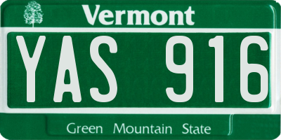 VT license plate YAS916