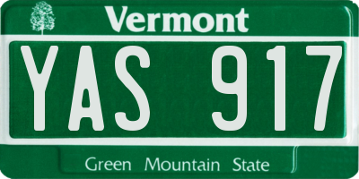 VT license plate YAS917