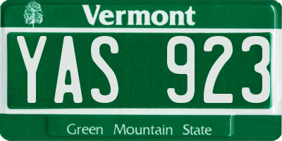 VT license plate YAS923