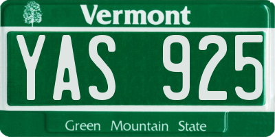 VT license plate YAS925