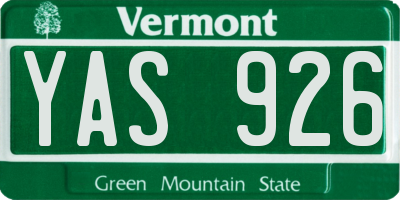 VT license plate YAS926