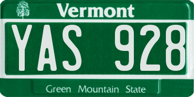 VT license plate YAS928
