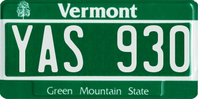 VT license plate YAS930
