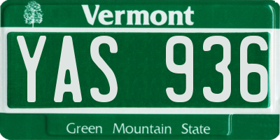 VT license plate YAS936