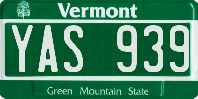 VT license plate YAS939